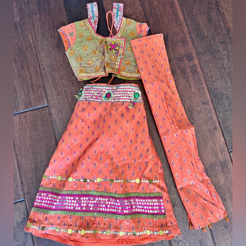 Toddler Girl Indian Lengha 3 piece dress